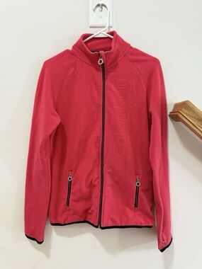 Calvin Klein Coral Pink Full-Zip Teddy Fleece Jacket